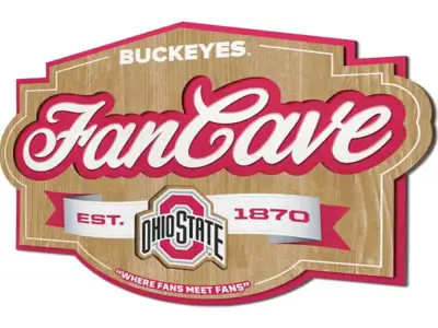 17x12.5 Fan Cave Wooden Sign 