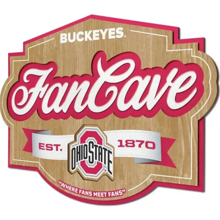 Panneau en bois pour "Fan Cave" Ohio State Buckeyes