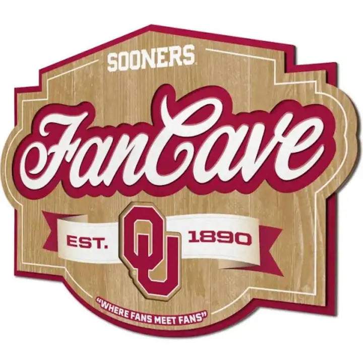 Enseigne en bois pour Caverne de Fan Oklahoma Sooners