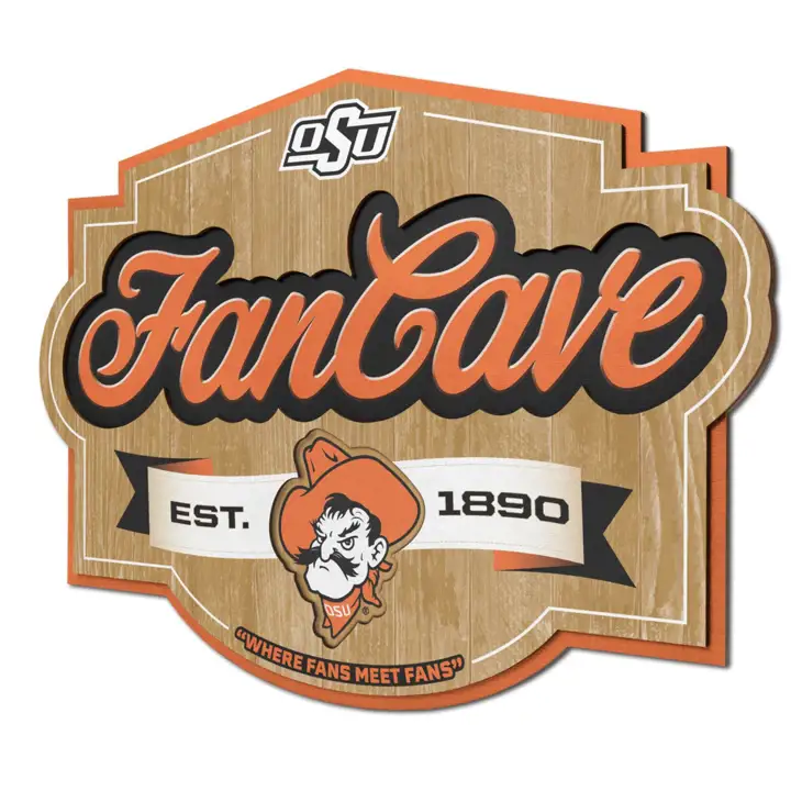 Panneau en bois « Fan Cave » Oklahoma State Cowboys