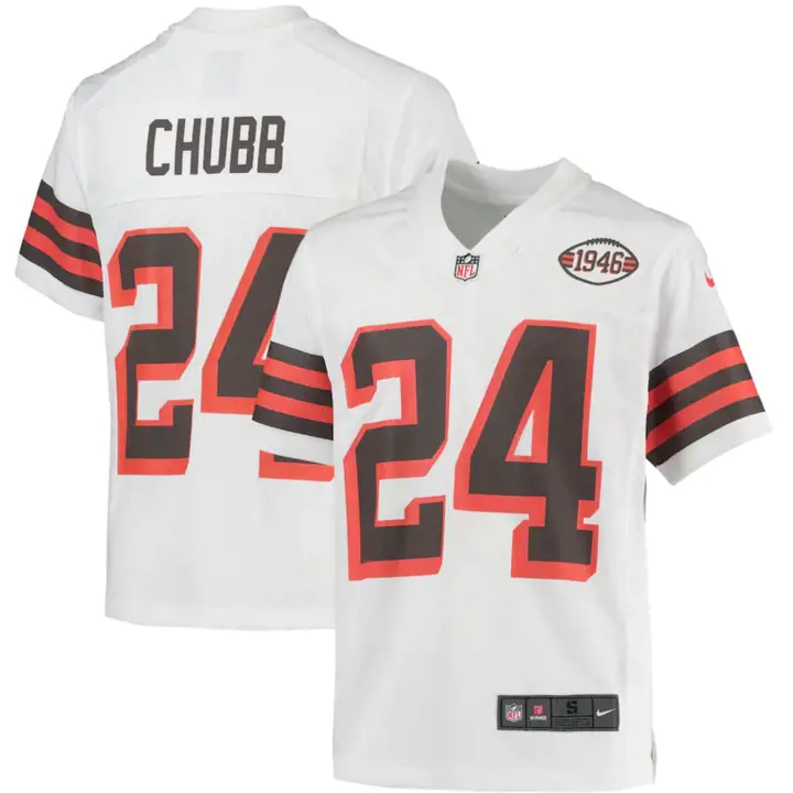Maillot de match NFL pour jeune des Browns Nick Chubb BLC