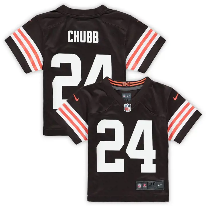 Maillot de match NFL Cleveland Browns pour bébé Nick Chubb marron