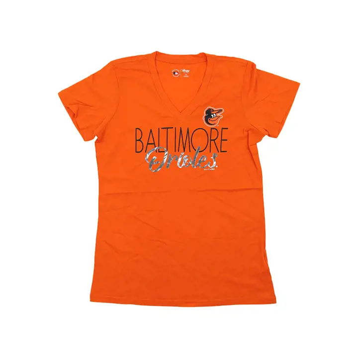 T-shirt MLB Baltimore Orioles pour femme - Journée d'ouverture 22 Orange