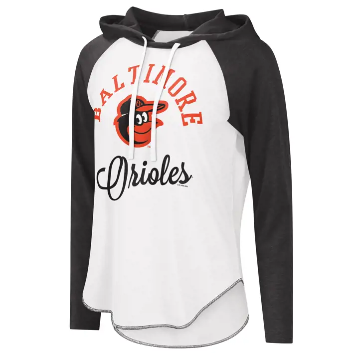 T-shirt à capuchon à manches longues Baltimore Orioles MLB Fair Ball pour femme 22 gris