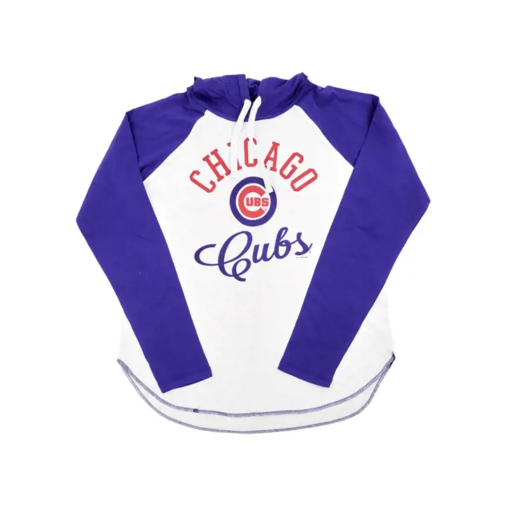 T-shirt à capuchon manches longues Fair Ball MLB Femme Chicago Cubs 22 Gris