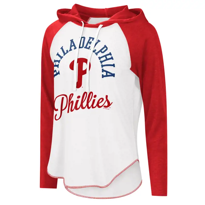 T-shirt à capuchon et manches longues Fair Ball MLB des Phillies de Philadelphie pour femme 22