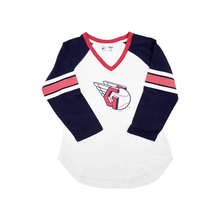 Cleveland Guardians MLB Redzone Quarter Sleeve pour femme 22 Wh