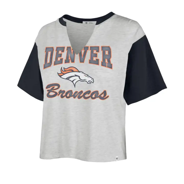 T-shirt court femme NFL Denver Broncos Daze Doly 22 gris