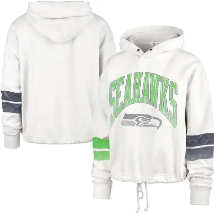 Sweat à capuche pour femme NFL Seattle Seahawks Harper 22 Ivoire