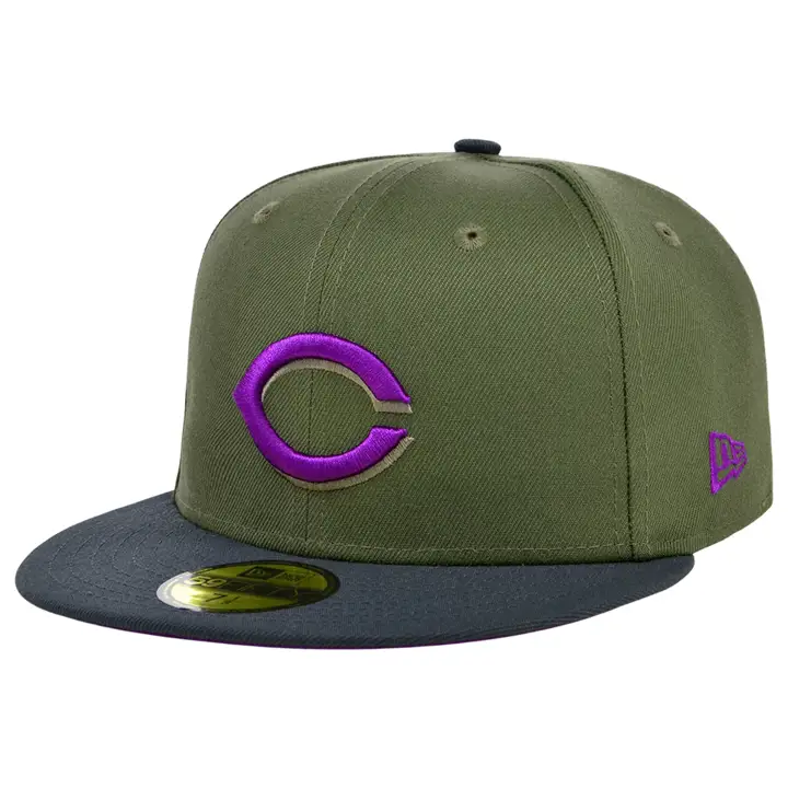 Cincinnati Reds MLB Mossy Haze 59FIFTY Vert olive/gris/violet