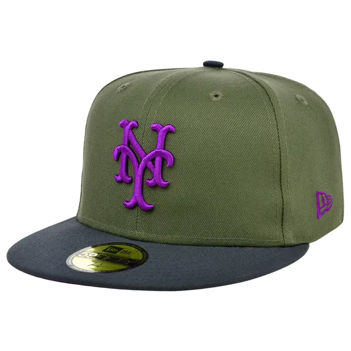 New York Mets MLB Brume Moussue 59FIFTY Olv/graph/pur
