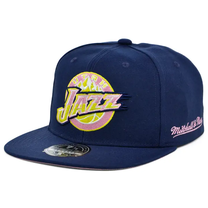 Casquette ajustée Utah Jazz NBA Gumball bleu marine/bleu marine/rose