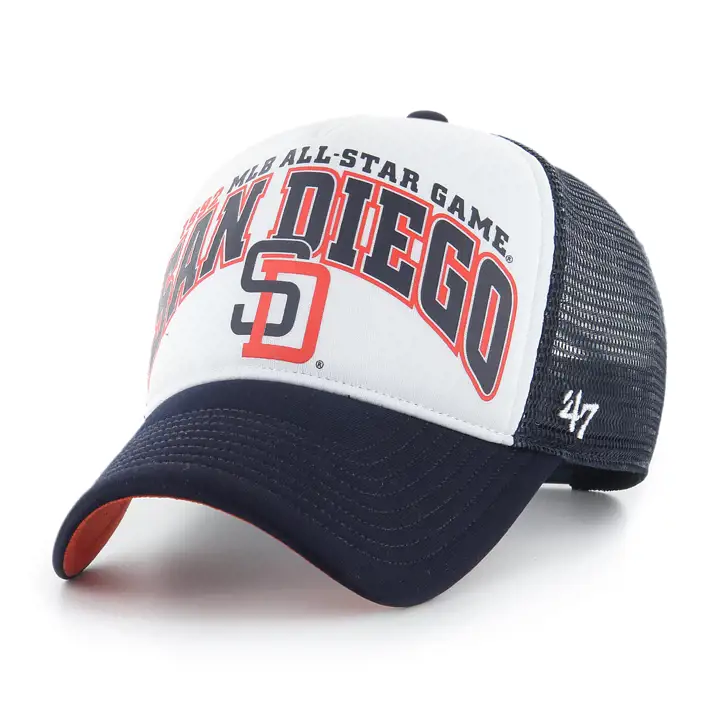 CASQUETTE DE CAMIONNEUR SAN DIEGO PADRES MLB CHAMPIONS MOUSSE AVANT BLEU MARINE