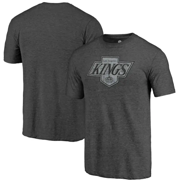 T-shirt à logo d'équipe Los Angeles Kings NHL, mélange triple, charbon de bois