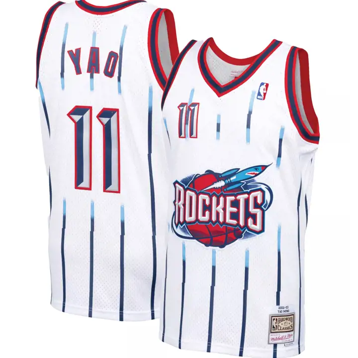 ROCKETS NBA Maillot Swingman M&N Yao Ming BLANC