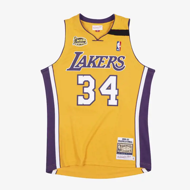 Maillot authentique M&N NBA des LA Lakers Shaquille O'Neal Jaune