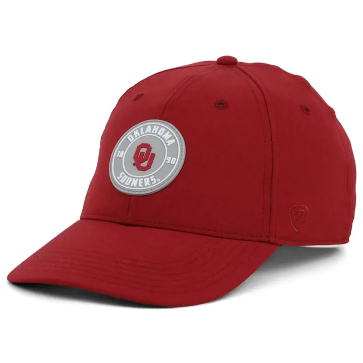 Oklahoma Sooners NCAA Écusson en caoutchouc Poly ajustable Crimson