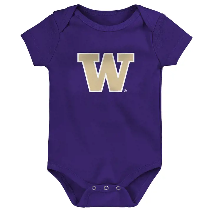 Washington Huskies NCAA Ensemble nouveau-né 3 pièces « Game On » 22 pur