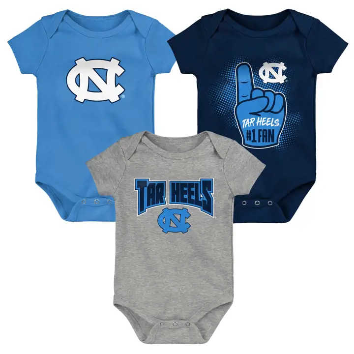 North Carolina Tar Heels NCAA Ensemble 3 pièces nouveau-né Game On 22 bleu