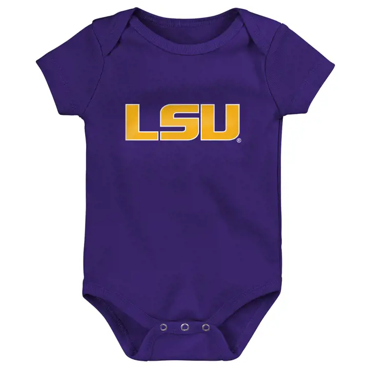 L.S.U. NCAA Nouveau-né Ensemble de 3 pièces "Game On" 22 violet/jaune