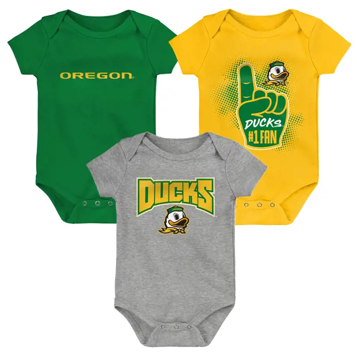 Oregon Ducks NCAA Ensemble de 3 pyjamas nouveau-né Game On 22 vert/jaune