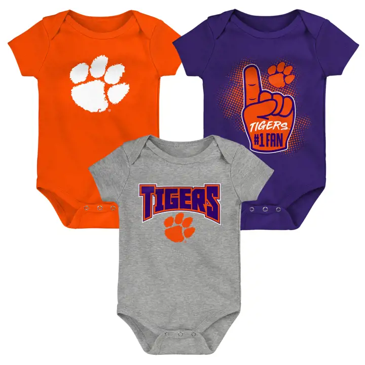 Clemson Tigers NCAA Nouveau-né Ensemble 3 pièces Game On 22 org/pur
