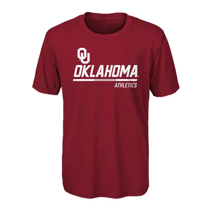 T-Shirt Oklahoma Sooners NCAA Jeune Engagé Dri-Tek 22 Rouge