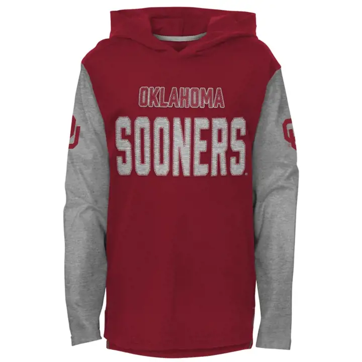 T-shirt à capuchon à manches longues NCAA Oklahoma Sooners Heritage pour jeune 22 c