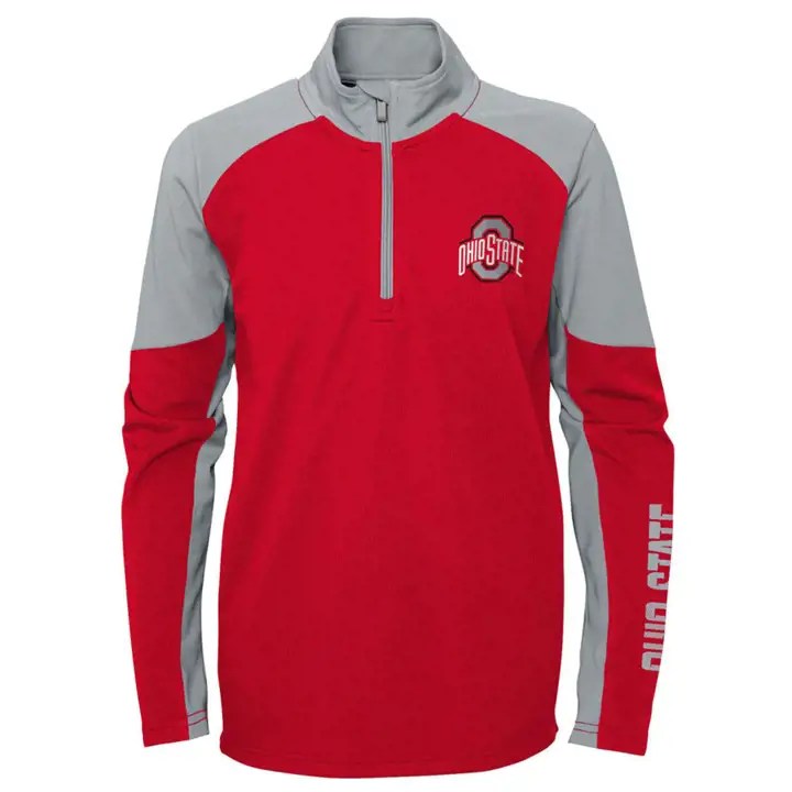 Ohio State Buckeyes NCAA Jeune Audible 1/4 Zip 22 rouge/gris