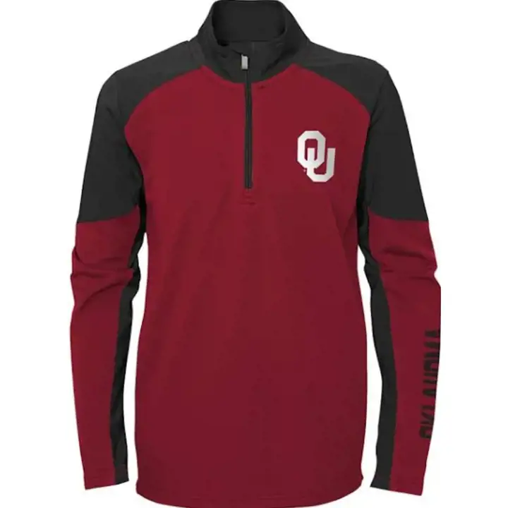 Oklahoma Sooners NCAA Jeune Audible 1/4 Zip 22 crim/noir