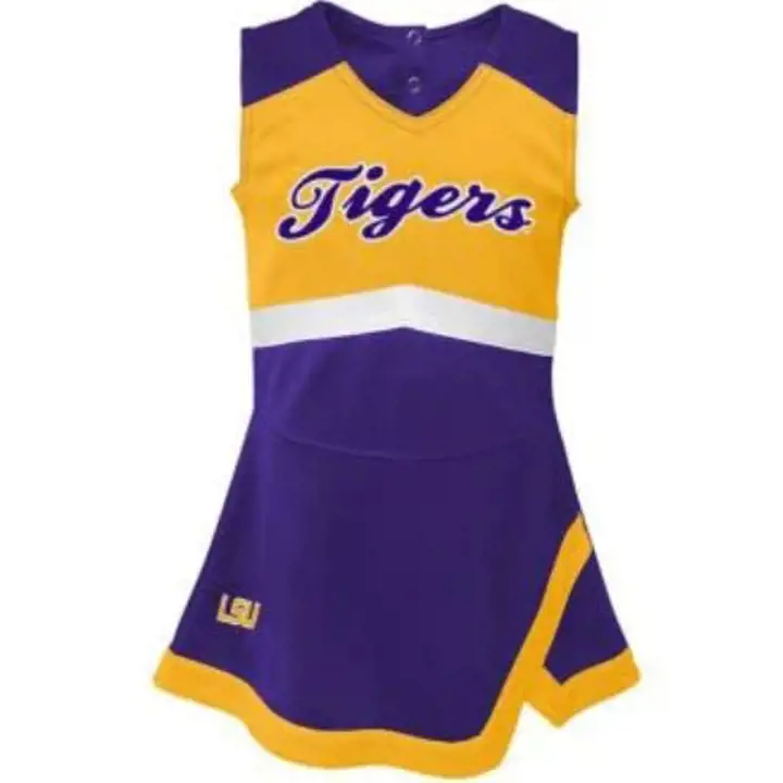 Ensemble de pom-pom girl L.S.U. NCAA pour enfants, taille 22, violet/jaune