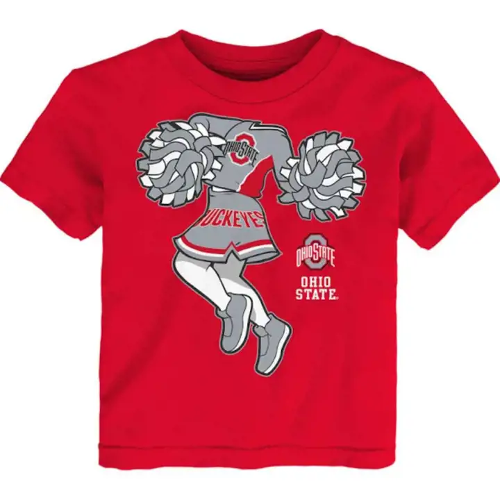 T-shirt Ohio State Buckeyes NCAA Tod Pom Pom Cheer 22 Rouge