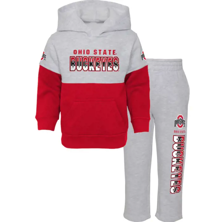 Ensemble de survêtement polaire Ohio State Buckeyes NCAA Tod Play Maker 22 gris/rouge