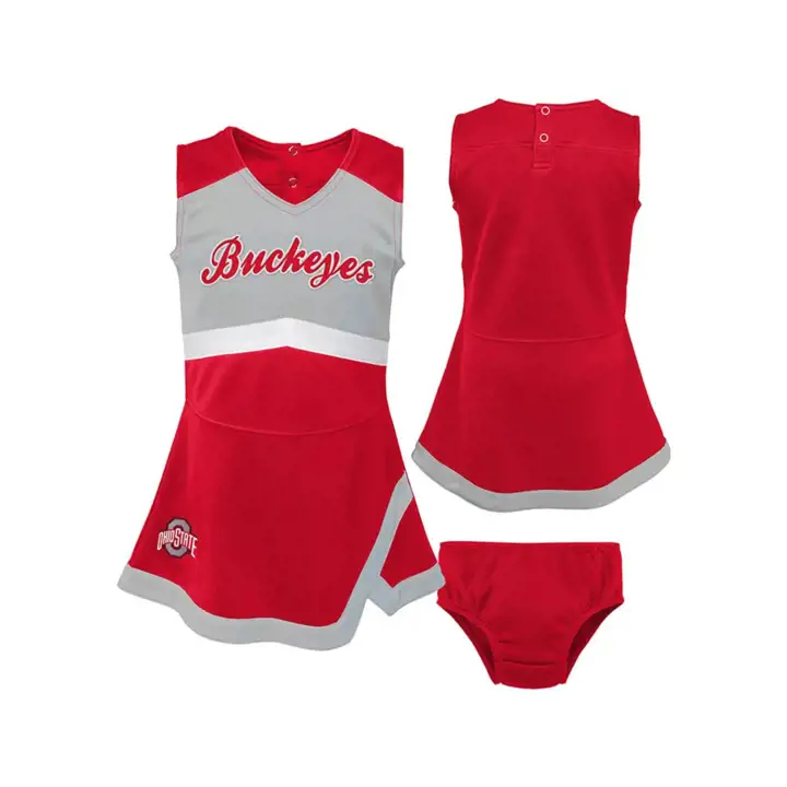 Ohio State Buckeyes NCAA Ensemble Pom-Pom et Capitaine Cheer Enfants 22 Rouge/gris