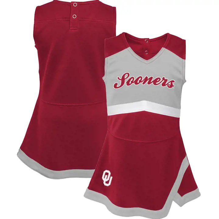 Ensemble de Cheftaine Pom-pom Girl Oklahoma Sooners NCAA Inf 22 Rouge/Gris