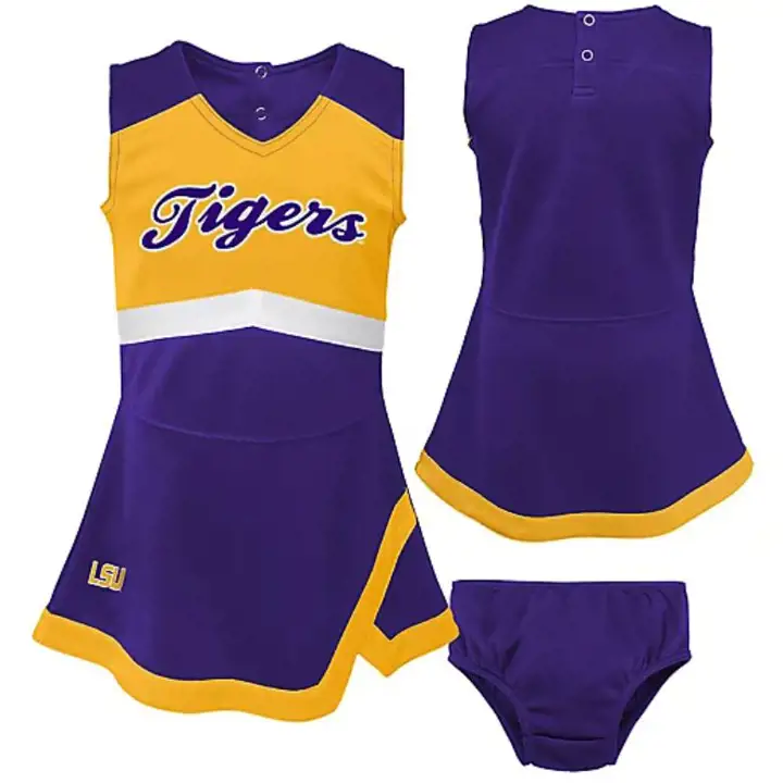 L.S.U. NCAA Inf Ensemble de Pom-Pom Girls 22 violet/jaune