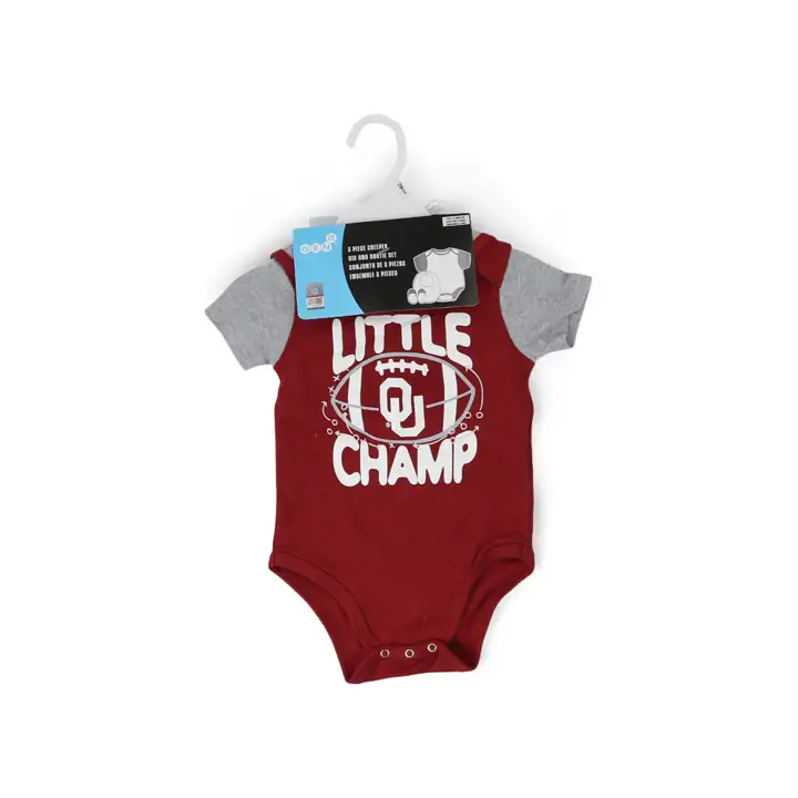 Ensemble bavoir et chaussons Oklahoma Sooners NCAA Inf Little Champ 22 R