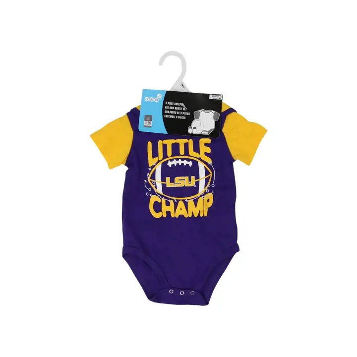 Ensemble bavoir et chaussons LSU NCAA Inf Little Champ 22 ans violet