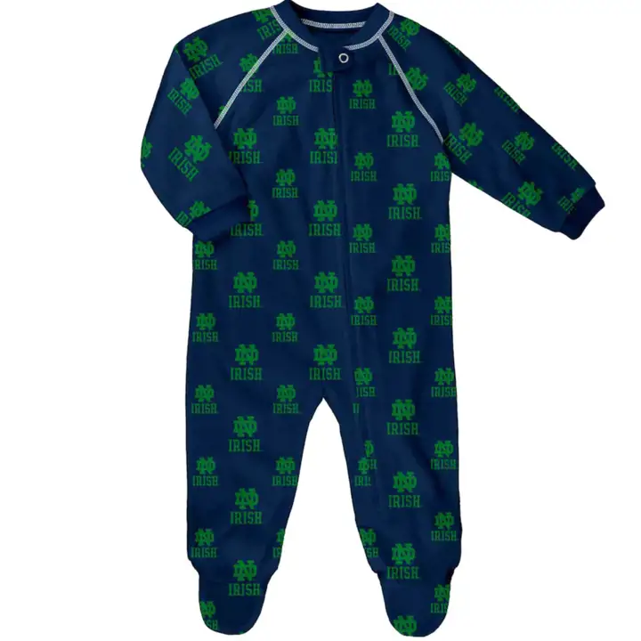 Grenouillère entière zippée marine Notre Dame Fighting Irish NCAA pour bébé