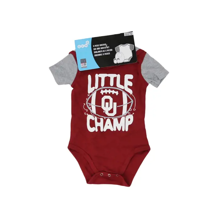 Ensemble bavoir et chaussons Oklahoma Sooners NCAA NB Little Champ 22 Ré