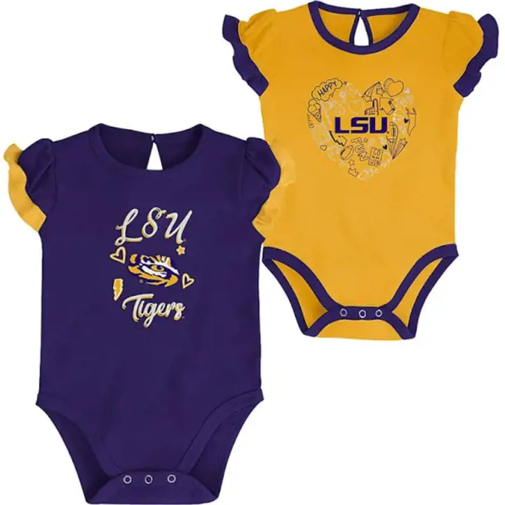 L.S.U. NCAA NB Filles Too Much Love Lot de 2 grenouillères 22 pur