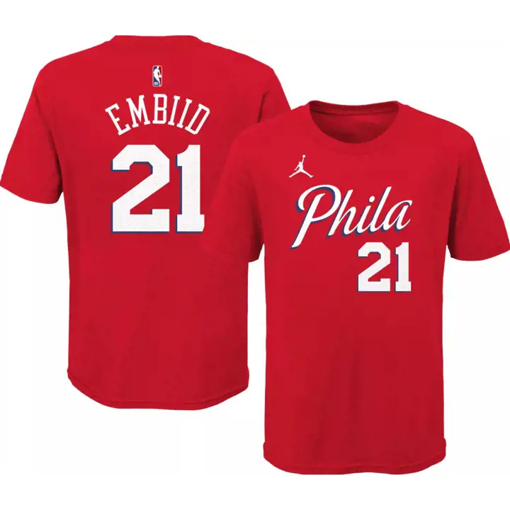 T-shirt SIXERS NBA Junior Jordan Statement N&N Joel Embiid ROUGE