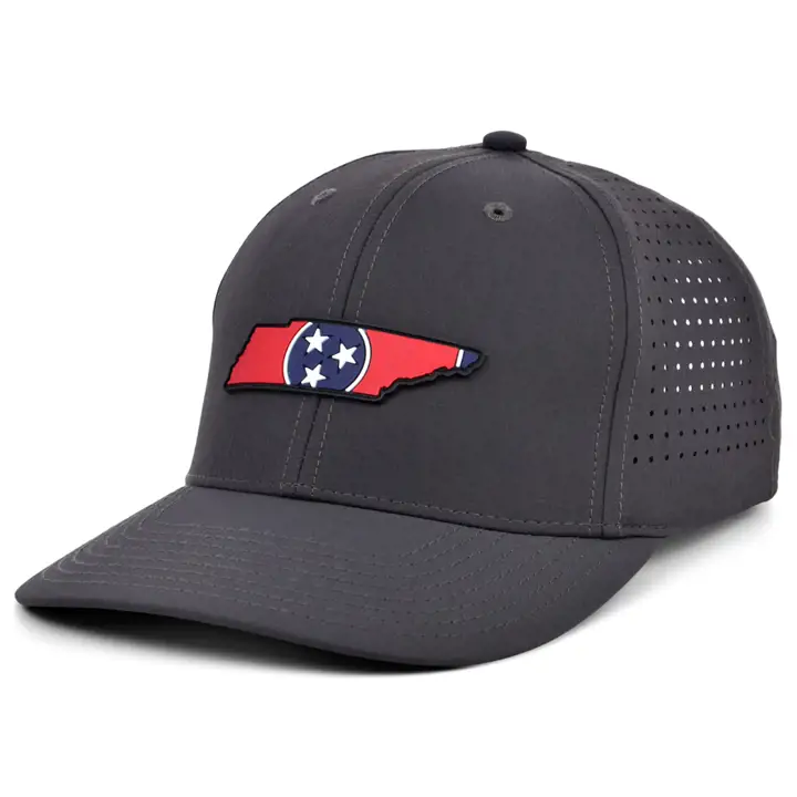 TENNESSEE RUBBER PATCH DRAPEAU D'ÉTAT REMPLI Charbon de bois