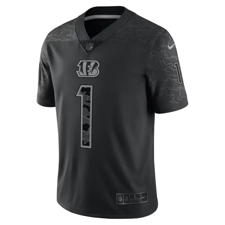 MAILLOT LIMITÉ RÉFLÉCHISSANT NFL BENGALS JaMarr Chase NOIR