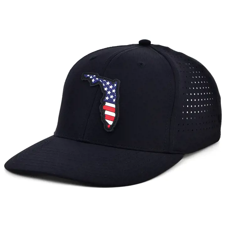 ÉCUSSON CAOUTCHOUC FLORIDE DRAPEAU ÉTATS-UNIS FOND noir