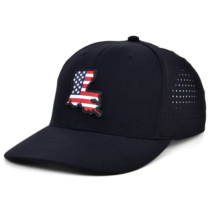LOUISIANA RUBBER PATCH DRAPEAU AMÉRICAIN REMPLI noir