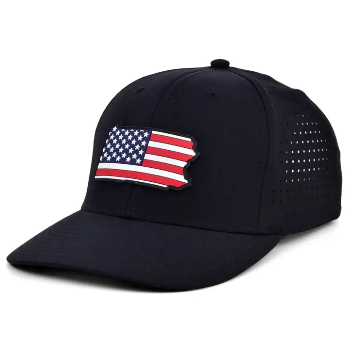 PENNSYLVANIA PATCH CAOUTCHOUC DRAPEAU AMÉRICAIN FOND NOIR