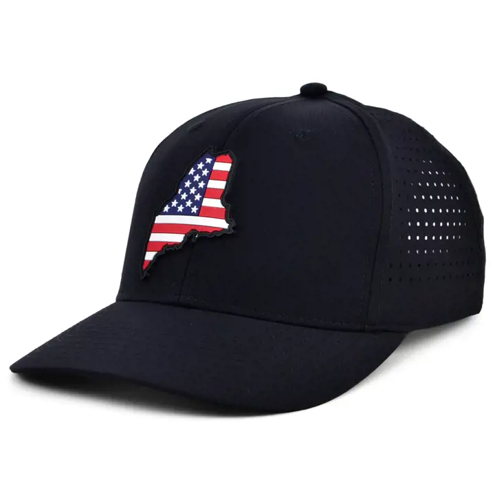 Drapeau américain en caoutchouc du MAINE, ÉTATS-UNIS, remplissage noir