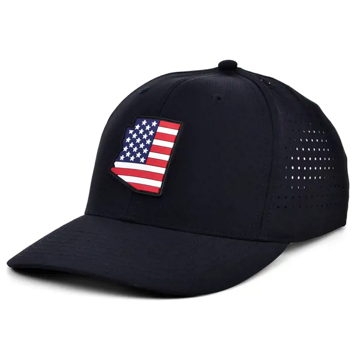ÉCUSSON EN CAOUTCHOUC ARIZONA DRAPEAU USA NOIR