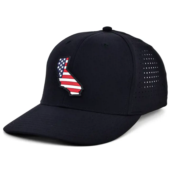 CALIFORNIA RUBBER PATCH DRAPEAU AMÉRICAIN REMPLI NOIR